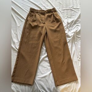 Aritzia WilfredTan Wide-Leg Trousers